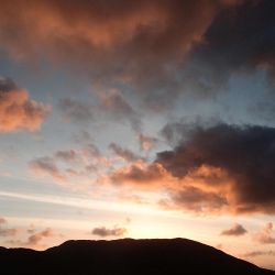 island sunset and tent