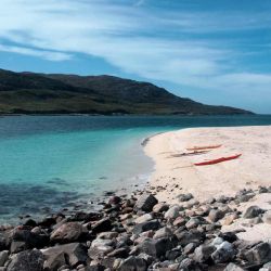 kayaks on a beach near Scarp