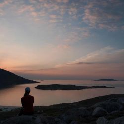 watching the sunset on a tranquil evening