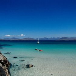 sea kayaks on tropical ocean